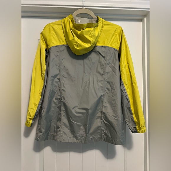 L.L. Bean Youth L Rain Jacket Gray Yellow Waterproof Reflective Outdoor Shell - Picture 3 of 16